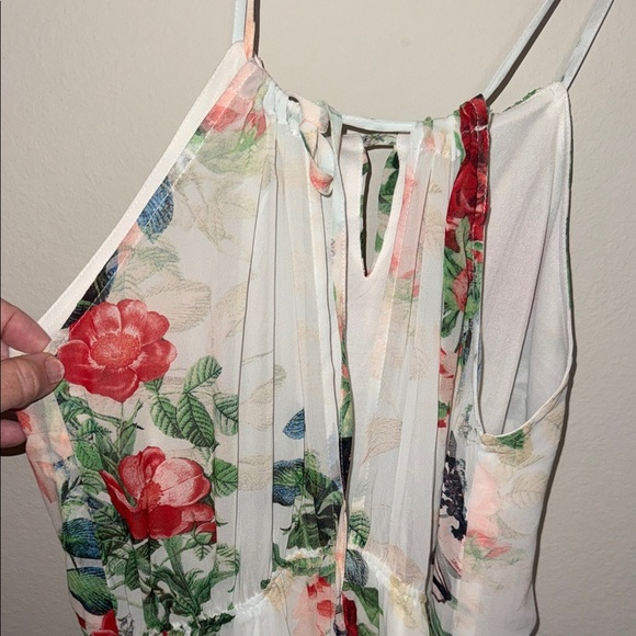 Fate Floral Maxi Dress with Butterfly Design - Sheer Halter - Large - NWT - Picture 4 of 6